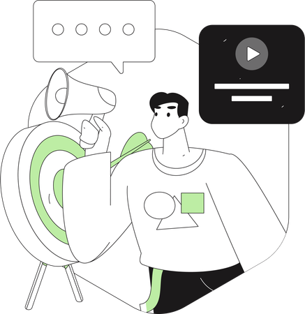 Junge macht Geschäftsbesprechung  Illustration