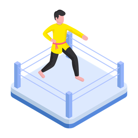 Junge macht Wrestling  Illustration