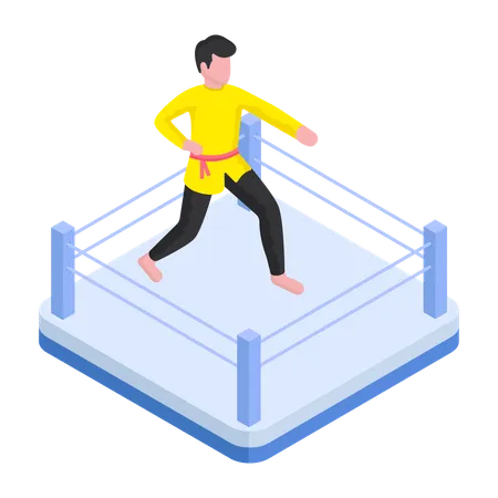 Junge macht Wrestling  Illustration