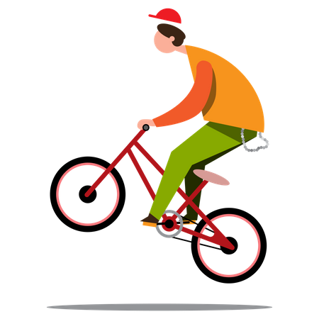 Junge macht Stunts beim Fahrradfahren  Illustration