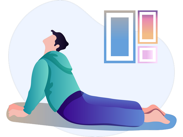 Junge macht Yoga  Illustration