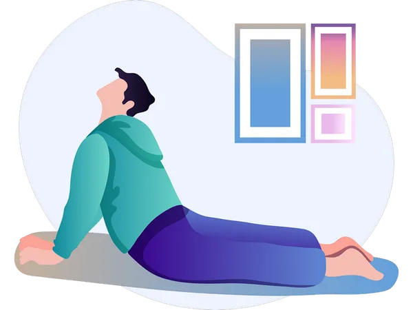 Junge macht Yoga  Illustration