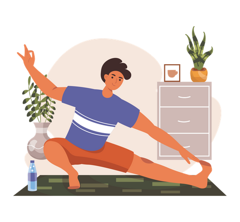 Junge macht Yoga  Illustration