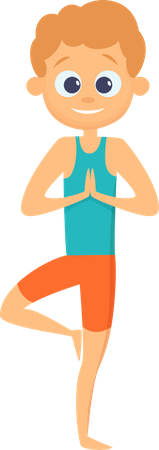 Junge macht Yoga  Illustration