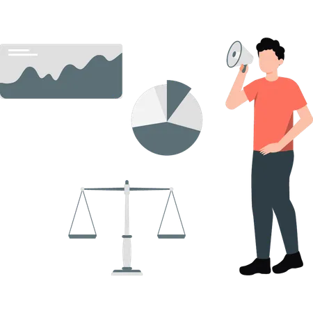 Junge, marketing, geschaefts, diagramm, graph  Illustration