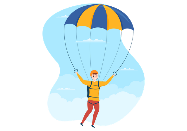Junge mit Fallschirm  Illustration