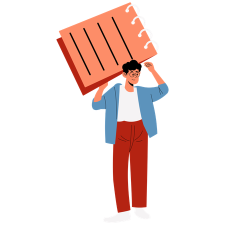 Junge mit Notizblock  Illustration