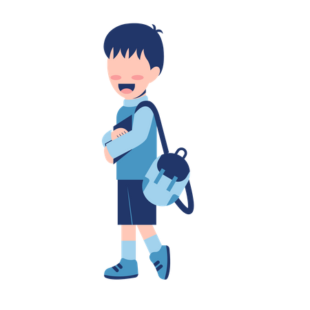 Junge mit Schultasche  Illustration