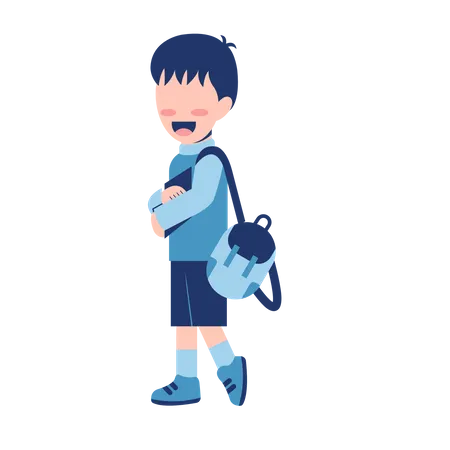 Junge mit Schultasche  Illustration