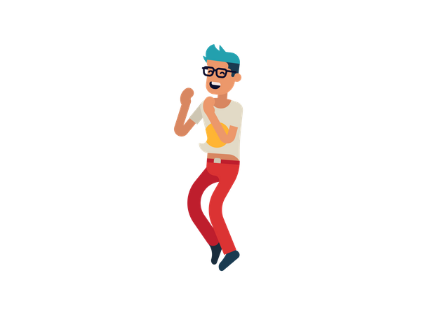 Junge mit Schutzbrille lacht  Illustration