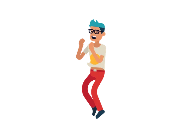 Junge mit Schutzbrille lacht  Illustration