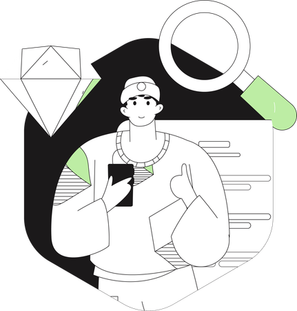 Junge nimmt an Business-Webinar teil  Illustration