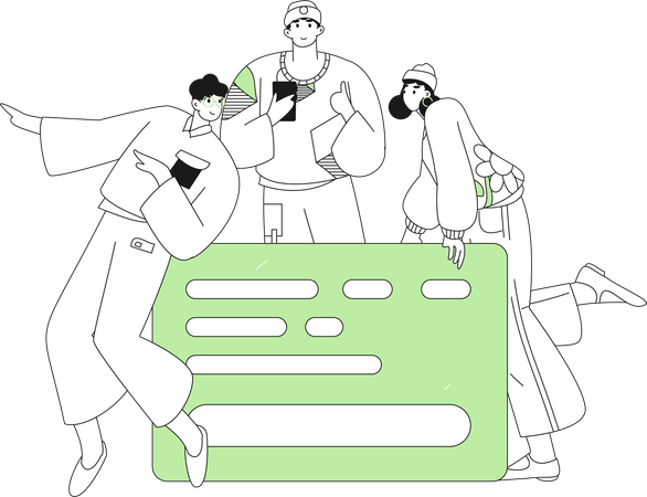 Junge nimmt an einem webbasierten Meeting teil  Illustration