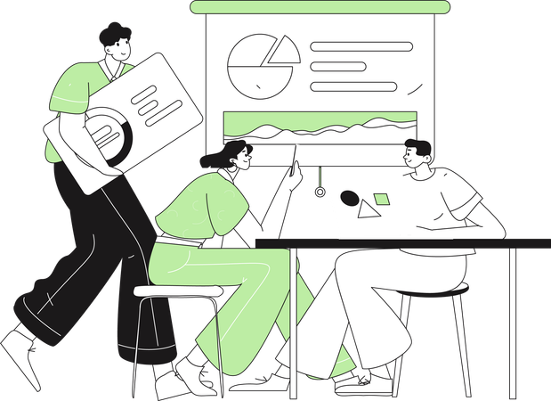 Junge nimmt an Online-Workshop teil  Illustration