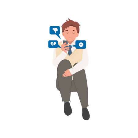 Junge Opfer von Cybermobbing  Illustration