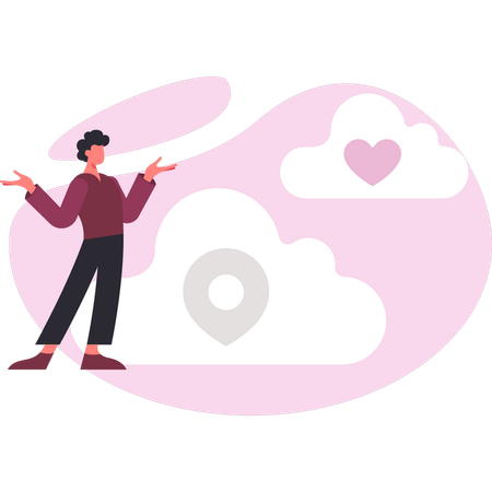 Junge der clouddaten präsentiert  Illustration