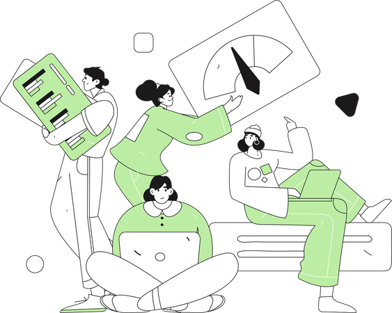 Junge präsentiert Online-Diashow  Illustration