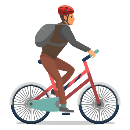 Junge Radfahren  Illustration