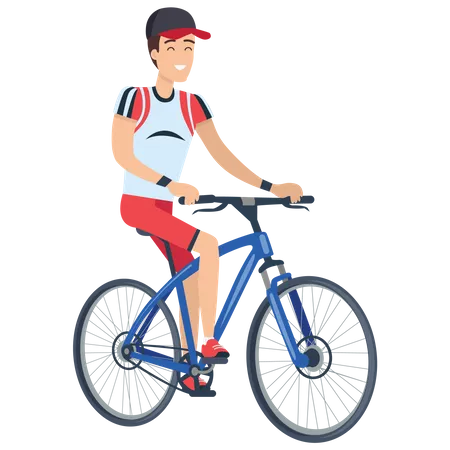 Junge Radfahren  Illustration