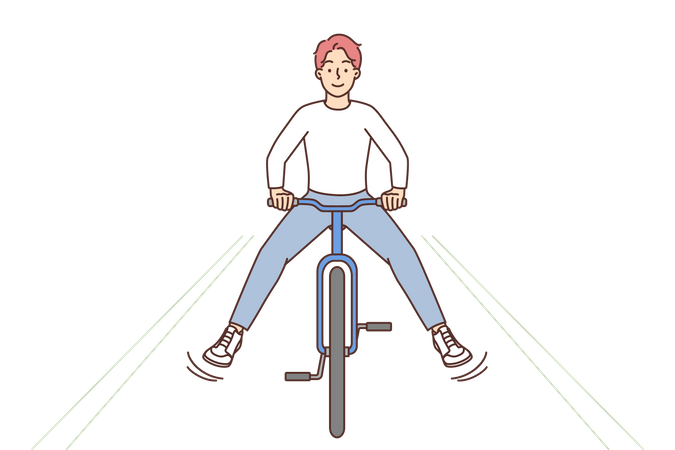 Junge Radfahren  Illustration