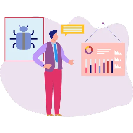 Junge betrachtet das Diagramm  Illustration