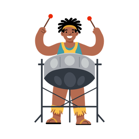 Junge schlägt Trommel  Illustration