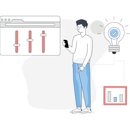 Junge sucht Webentwicklung  Illustration