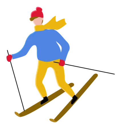 Junge Skifahren  Illustration