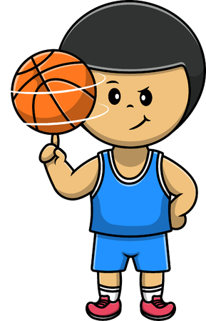 Junge spielt Basketball  Illustration