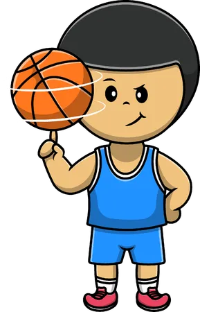 Junge spielt Basketball  Illustration