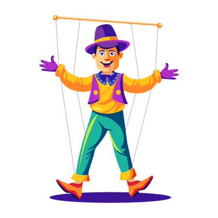 Junge als menschliche Marionette  Illustration