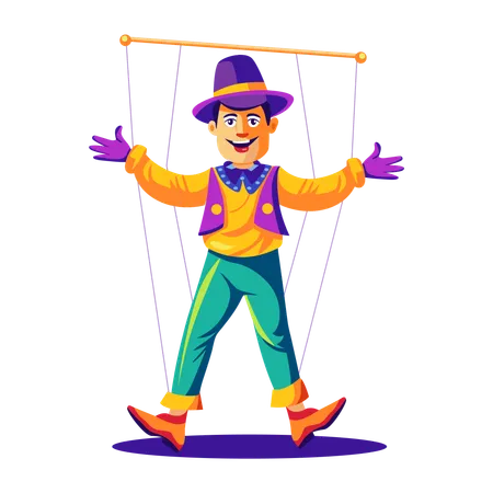 Junge als menschliche Marionette  Illustration