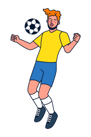 Junge spielt Fußball  Illustration