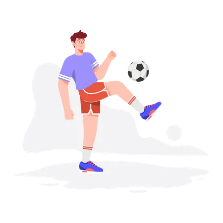 Junge spielt Fußball  Illustration