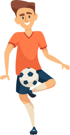 Junge spielt Fußball  Illustration