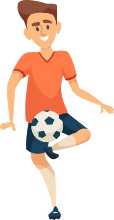 Junge spielt Fußball  Illustration