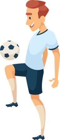 Junge spielt Fußball  Illustration