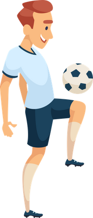 Junge spielt Fußball  Illustration