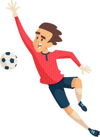 Junge spielt Fußball  Illustration