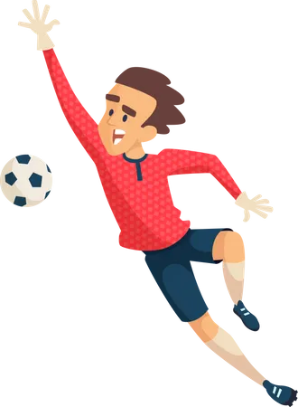 Junge spielt Fußball  Illustration