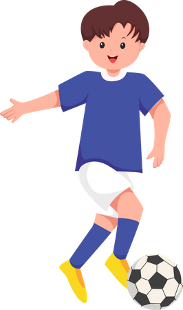 Junge spielt Fußball  Illustration