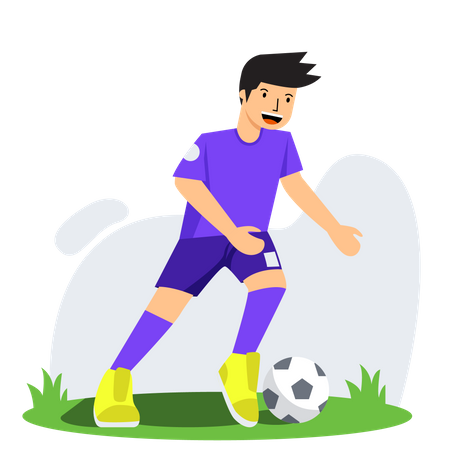 Junge spielt Fußball  Illustration