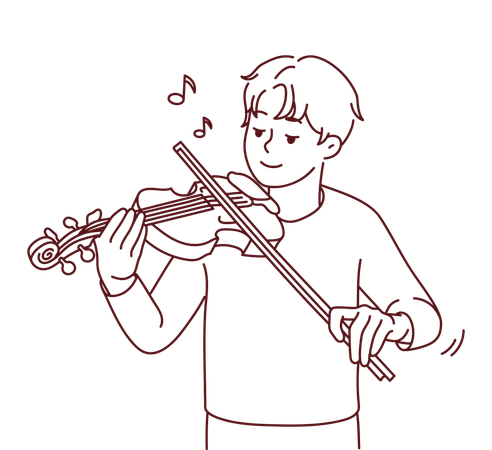Junge spielt Geige  Illustration