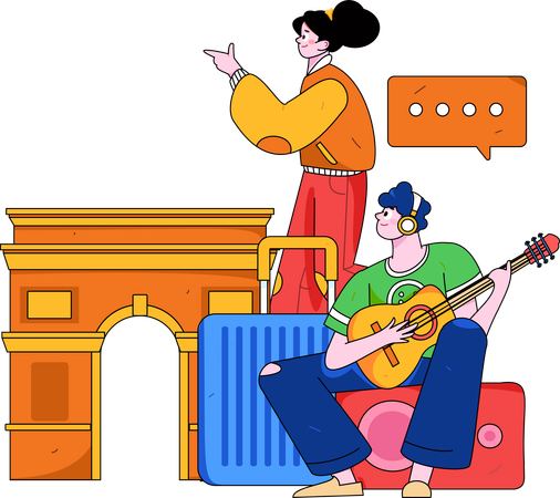 Junge spielt Gitarre  Illustration