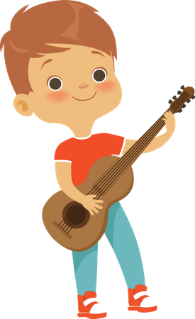 Junge spielt Gitarre  Illustration