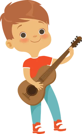 Junge spielt Gitarre  Illustration