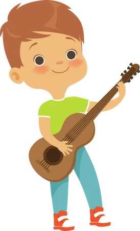 Junge spielt Gitarre  Illustration