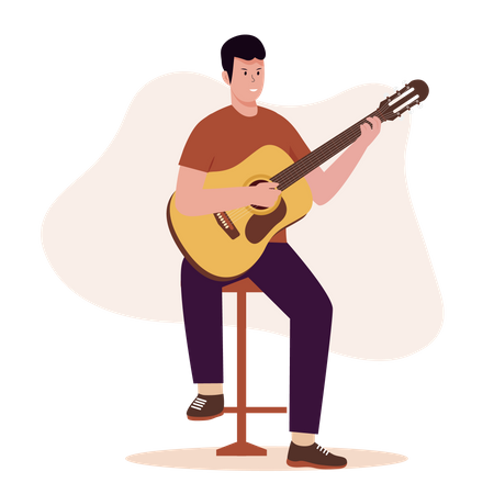 Junge spielt Gitarre  Illustration