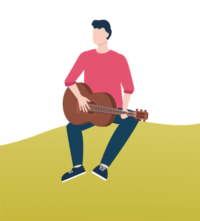 Junge spielt Gitarre  Illustration