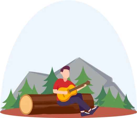 Junge spielt Gitarre  Illustration